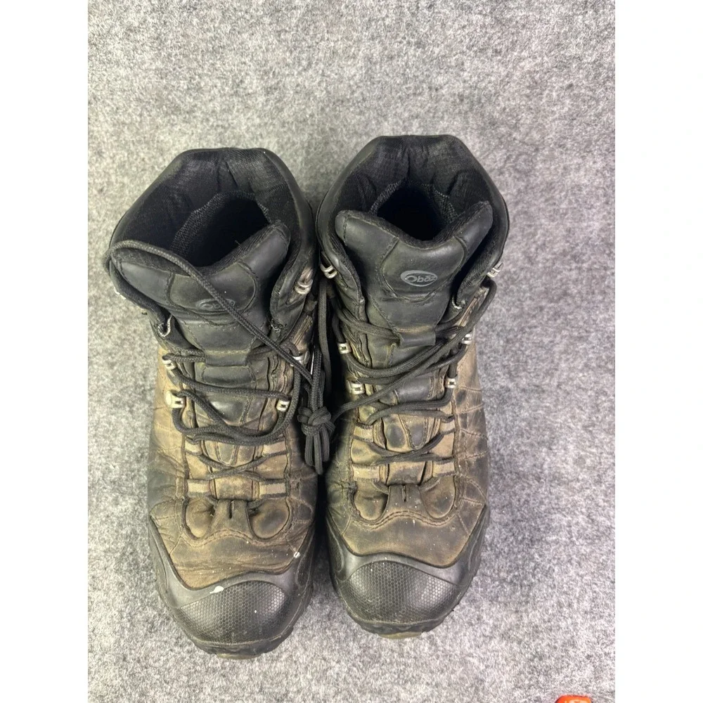 Oboz Bridger Mid B-DRY Hiking Boots Mens 11.5‎ Black Waterproof Leather Trail